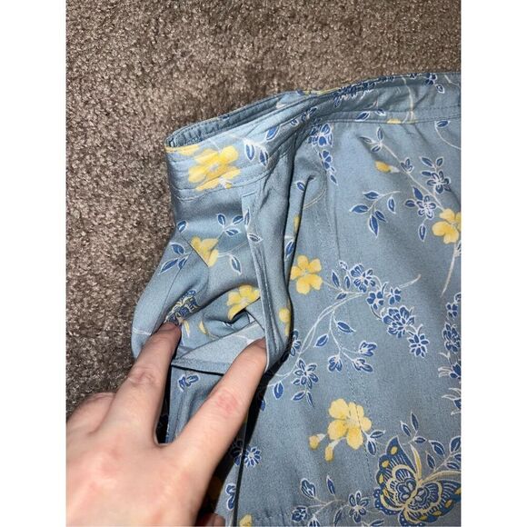 Women’s Cottage Flowers & Butterflies Blue/yellow Maxi Skirt 16P - Picture 3 of 9